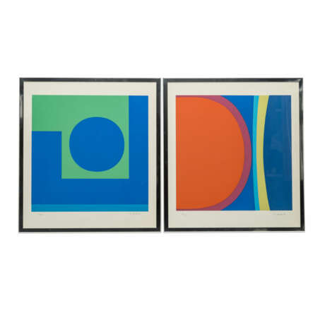 MERK, KURT (1924-2012), 2 Farbsiebdrucke "Geometrische Kompositionen", - фото 1