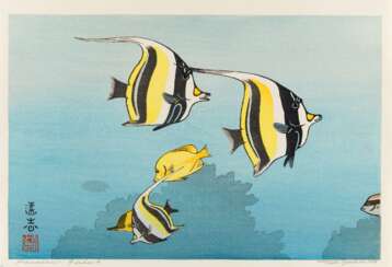 Yoshida, Toshi (1911 - 1995). HolzschnitTiefe: Hawaiian Fishes A