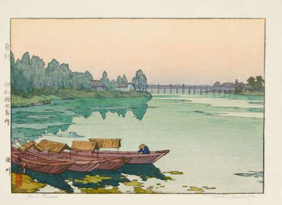 Yoshida, Toshi (1911 - 1995). Holzschnitt: Yodo River - Foto 1
