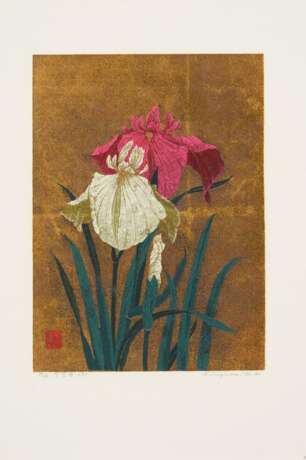 Sugiura, Kazutoshi (1938 Kyôto). HolzschnitTiefe: Hanashôbu No7 (Iris Nr. 7) - фото 1