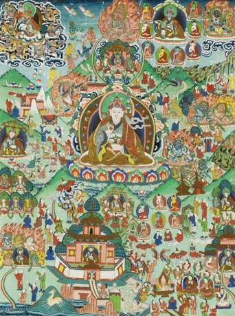 Bedeutendes und großes Thangka des Padmasambhava - photo 1