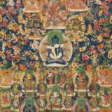 Thangka des Samanthabadra mit den friedvollen und zornvollen Gottheiten des Bardo - фото 1