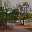 Original landscape painting oil on canvas: "The path between the small pines" - Achat en un clic