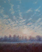 Ivan Ormanzhi (geb. 1976). Original Landschaftsmalerei, öl auf Leinwand, Sonnenaufgang