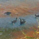 “Original landscape painting oil on canvas Ducks On The Lake” Canvas Oil paint 2016 - photo 3