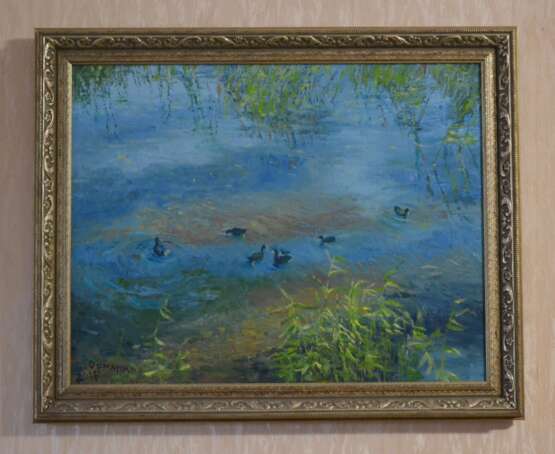 «Origine de la peinture de paysage huile sur toile Canards Sur Le Lac» Toile Peinture à l'huile 2016 - photo 5