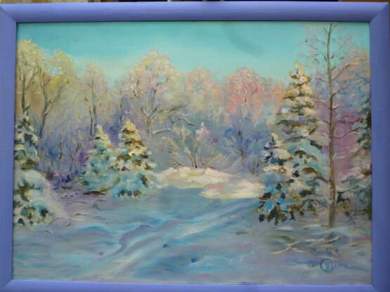 “winter morning” Canvas Oil paint Landscape painting 2014 - photo 1