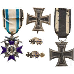 Gruppe Auszeichnungen eines bayerischen Offiziers im 1. Weltkrieg