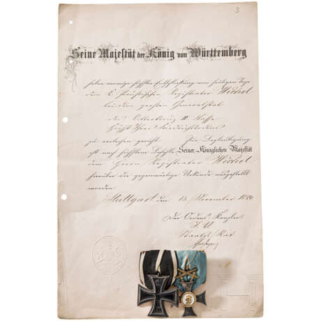 Zwei Ordensschnallen und eine Urkunde zum Friedrichs-Orden - Foto 5