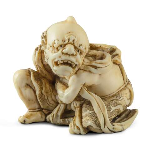 Netsuke: Sitzender Oni - Foto 1