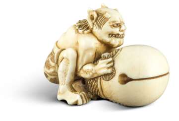 Netsuke: Oni mit Trommel