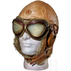 A Japanese Pilot Flight Helmet and Goggles