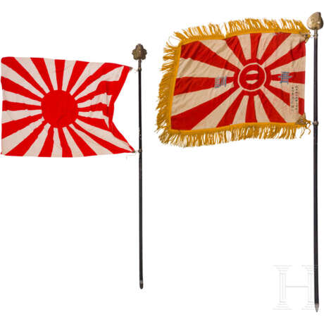 Zwei japanische Fahnen, 2. Weltkrieg - Foto 2
