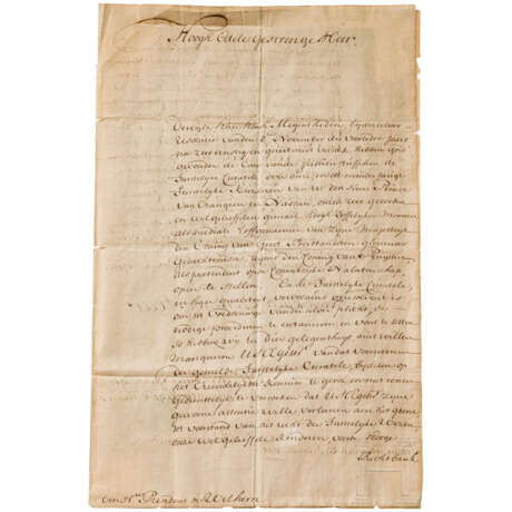 Marie Luise Prinzessin von Oranien (1688 - 1765) - Brief mit eigh. Unterschrift, Leeuwarden, 23. Februar 1715 - photo 1