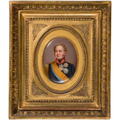 Miniatur-Portrait des Zaren Alexander I., Russland, 1. Hälfte 19. Jahrhundert - photo 1