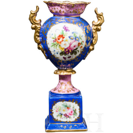 Handbemalte Vase, russische Privatmanufaktur, Russland, Mitte 19. Jahrhundert - photo 1