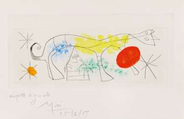Miró, Joan (1893 Barcelona - 1983 Calamajor/Mallorca). Aus: "Erik Satie - Poèmes et chansons"