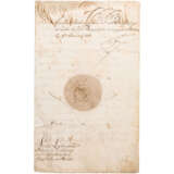 König Friedrich II. von Preußen - eigenhändig signiertes Patent zum Seconde-Lieutenant für Curt von Arnim, 1758 - photo 1