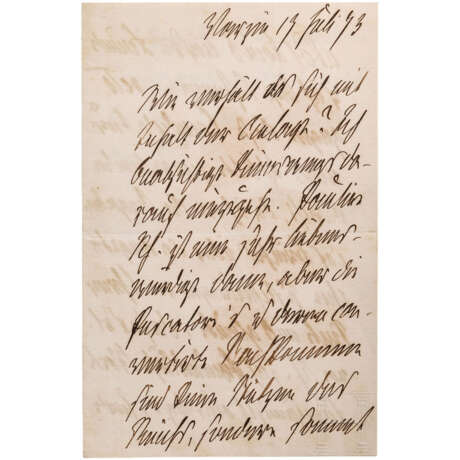 Otto von Bismarck (1815 - 1898) - eigenhändig verfasster und signierter Brief als Reichskanzler vom 19.7.1873 - фото 2