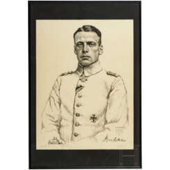 Oscar Graf (1873 - 1958) - Portrait des Pour le Mérite-Trägers Oswald Boelcke