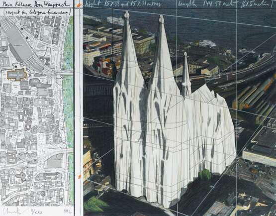 Christo (Christo Javatscheff) (1935 Gabrovo). Mein Kölner Dom, Wrapped (Project For Cologne - Germany) - фото 1