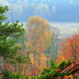 “Autumn morning” Photographic paper Digital photography Color photo Landscape painting 2009 - photo 1