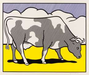 Lichtenstein, Roy (1923 New York - 1997 New York). Cow Triptych (Cow going abstrakt) Poster