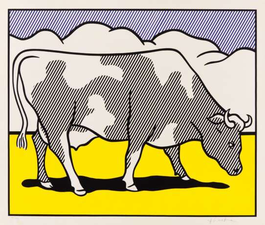 Lichtenstein, Roy (1923 New York - 1997 New York). Cow Triptych (Cow going abstrakt) Poster - photo 1