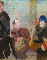 In der Straßenbahn / Albertplatz in Dresden mit Verkehrspolizist und Passanten