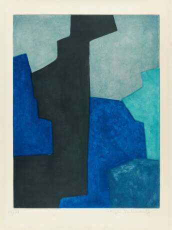 Poliakoff, Serge. Composition noir, bleu et mauve - Foto 1