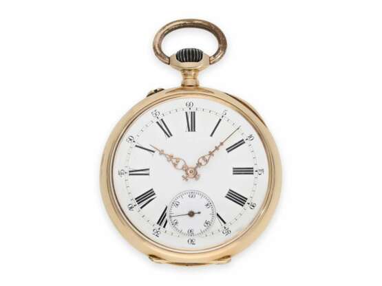 Taschenuhr: frühe rotgoldene Präzisionstaschenuhr, signiert J. Calame Robert, Ankerchronometer No. 71145, ca. 1890 - Foto 1