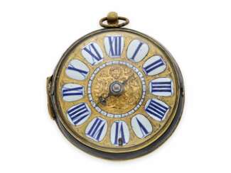 Taschenuhr: frühe, einzeigrige Louis XIV Oignon mit Zentralaufzug, Gaudron Paris, königlicher Uhrmacher, ca.1690