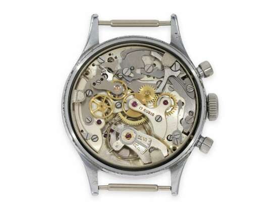 Armbanduhr: sehr schöner, großer seltener Genfer Edelstahl Chronograph, Baume & Mercier, 50er Jahre - фото 2