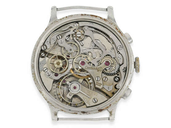 Armbanduhr: sehr früher, großer Eberhard Chronograph in Stahl, ca. 1938 - photo 3