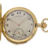 Taschenuhr: hochwertige Goldsavonnette mit Viertelstunden-Repetition, Spitzenkaliber von Le Coultre, signiert Schoechlin & Co. Bienne, No.7644, ca.1910 - фото 1
