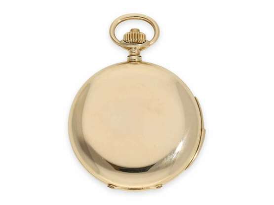 Taschenuhr: hochwertige Goldsavonnette mit Viertelstunden-Repetition, Spitzenkaliber von Le Coultre, signiert Schoechlin & Co. Bienne, No.7644, ca.1910 - фото 6