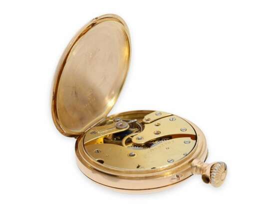 Taschenuhr: rotgoldenes Patek Philippe Ankerchronometer mit seltenem Kaliber, Originalbox und Originalpapieren von 1899! - photo 3