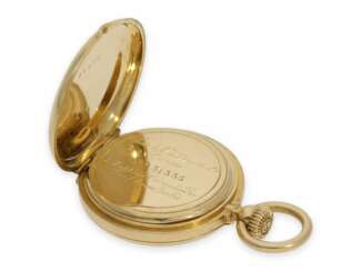 Taschenuhr: kleinste uns bekannte Patek Philippe Halbsavonnette mit Gold/Emaille-Gehäuse, No.31335, ca. 1870