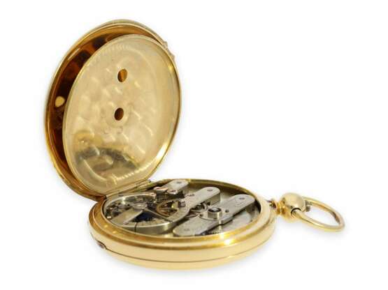 Taschenuhr: frühe Jules Jürgensen Copenhagen Goldsavonnette mit Schlüsselaufzug, Ankerchronometer No.9148, ca. 1860 - photo 3