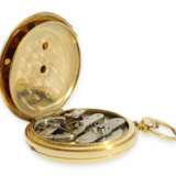 Taschenuhr: frühe Jules Jürgensen Copenhagen Goldsavonnette mit Schlüsselaufzug, Ankerchronometer No.9148, ca. 1860 - photo 3