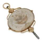 Uhrenschlüssel: extrem seltener und ausgesprochen großer Spindeluhrenschlüssel für eine wertvolle Automatenuhr oder Musikuhr, vermutlich Genf um 1820 - Foto 1
