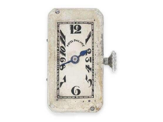Armbanduhr: extrem rare und äußerst attraktive Patek Philippe Art déco Damenuhr mit emailliertem Platingehäuse und Diamantbesatz, No.809466, ca. 1925 - photo 4