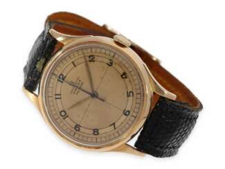 Armbanduhr: sehr seltenes, rotgoldenes Omega "Chronometer" Kaliber 30T2SCRg mit originalem "Sector-Dial", ca. 1946