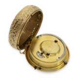 Taschenuhr: frühe Doppelgehäuse-Prunk-Spindeluhr mit Viertelstunden-Selbstschlag und Chatelaine, königlicher Uhrmacher Daniel de St. Leu London No.3999, ca.1785 - photo 6
