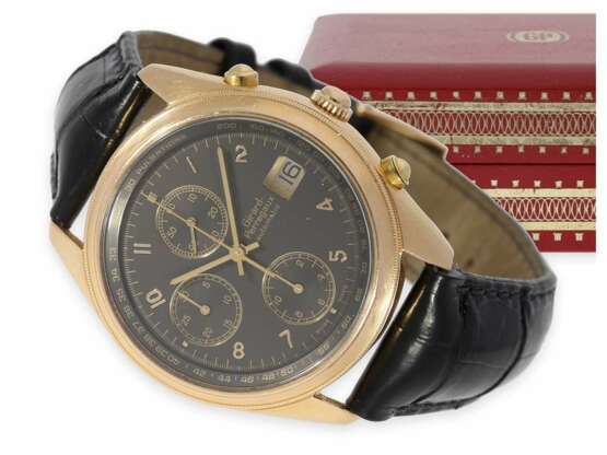Armbanduhr: seltener, rotgoldener automatischer Chronograph von Girard Perregaux, "Olimpico" Ref. 4900, 90er Jahre, mit Originalbox - Foto 1