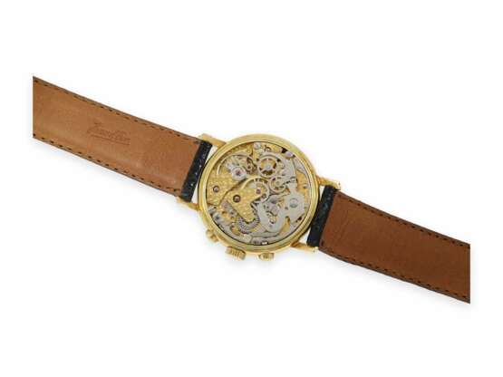 Armbanduhr: sehr hochwertiger und hervorragend erhaltener vintage 18K Gold-Chronograph mit Kalender und Mondphase, Lucien Rochat, 90er Jahre - photo 2