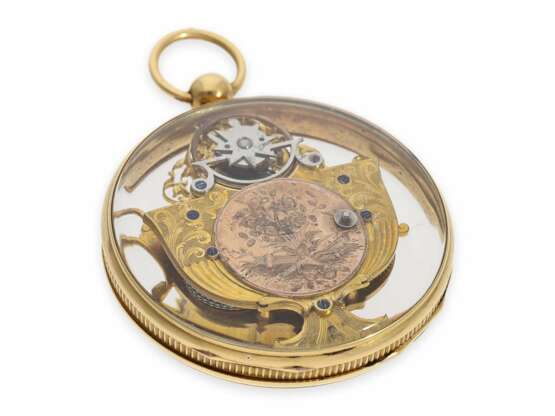 Taschenuhr: museale Gold/Emaille-Spindel-Formuhr für den chinesischen Markt "Die Vase", ca. 1780, nur etwa 10 Exemplare sind weltweit bekannt! - Foto 3