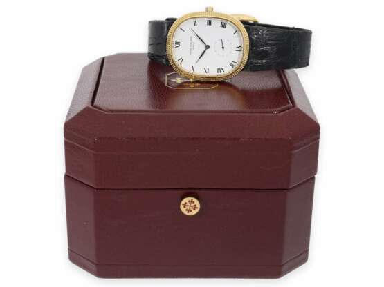 Armbanduhr: sehr seltene vintage Patek Philippe Herrenuhr Medium-Size "Ellipse Clous de Paris" Ref. 3987, ca.1990 mit Originalbox - photo 3