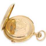 Taschenuhr: schwere, sehr seltene Goldsavonnette mit Doppelkomplikation, Minutenrepetition und Chronograph, Longines No.32103, ca.1900 - photo 4