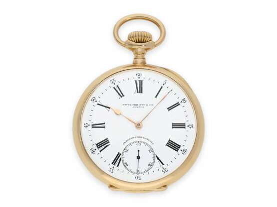 Taschenuhr: hochfeines Taschenchronometer Patek Philippe "Chronometro Gondolo", ca.1908 - Foto 1
